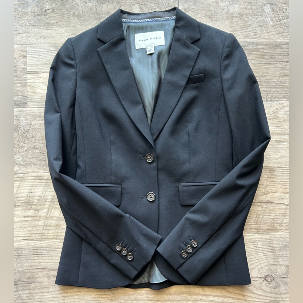 Banana Republic Black Blazer Size 0 Wool